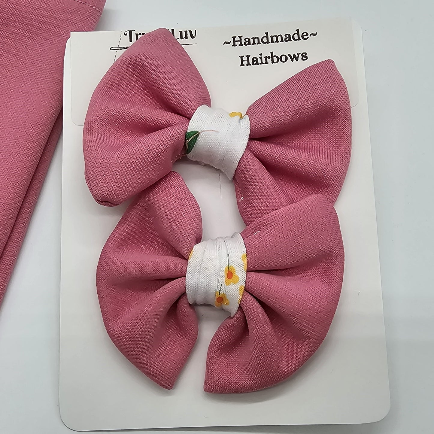 Dusty Pink Leggings with Hair Bows