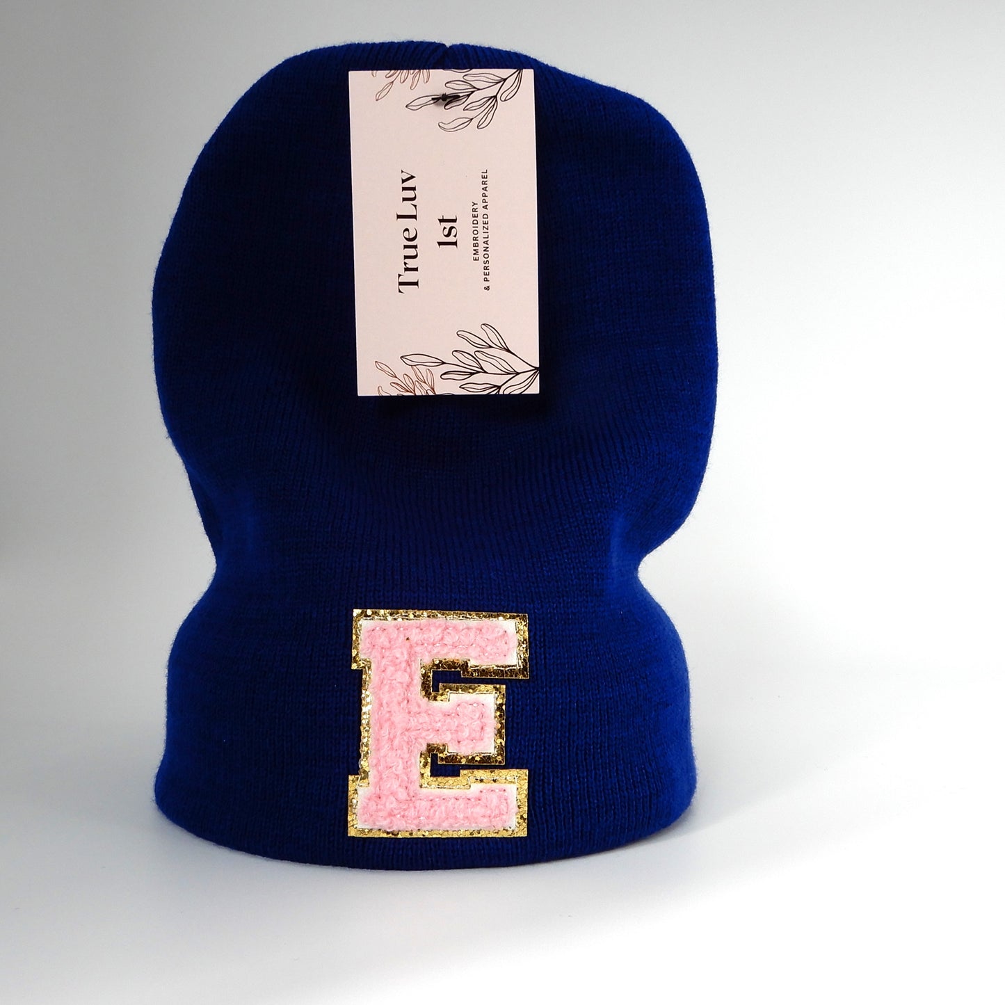 Chenille Initial Patch Beanies