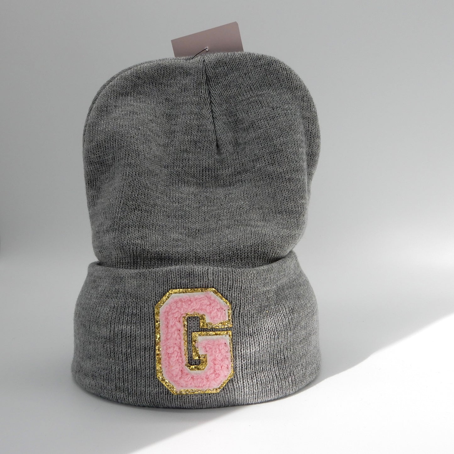 Chenille Initial Patch Beanies