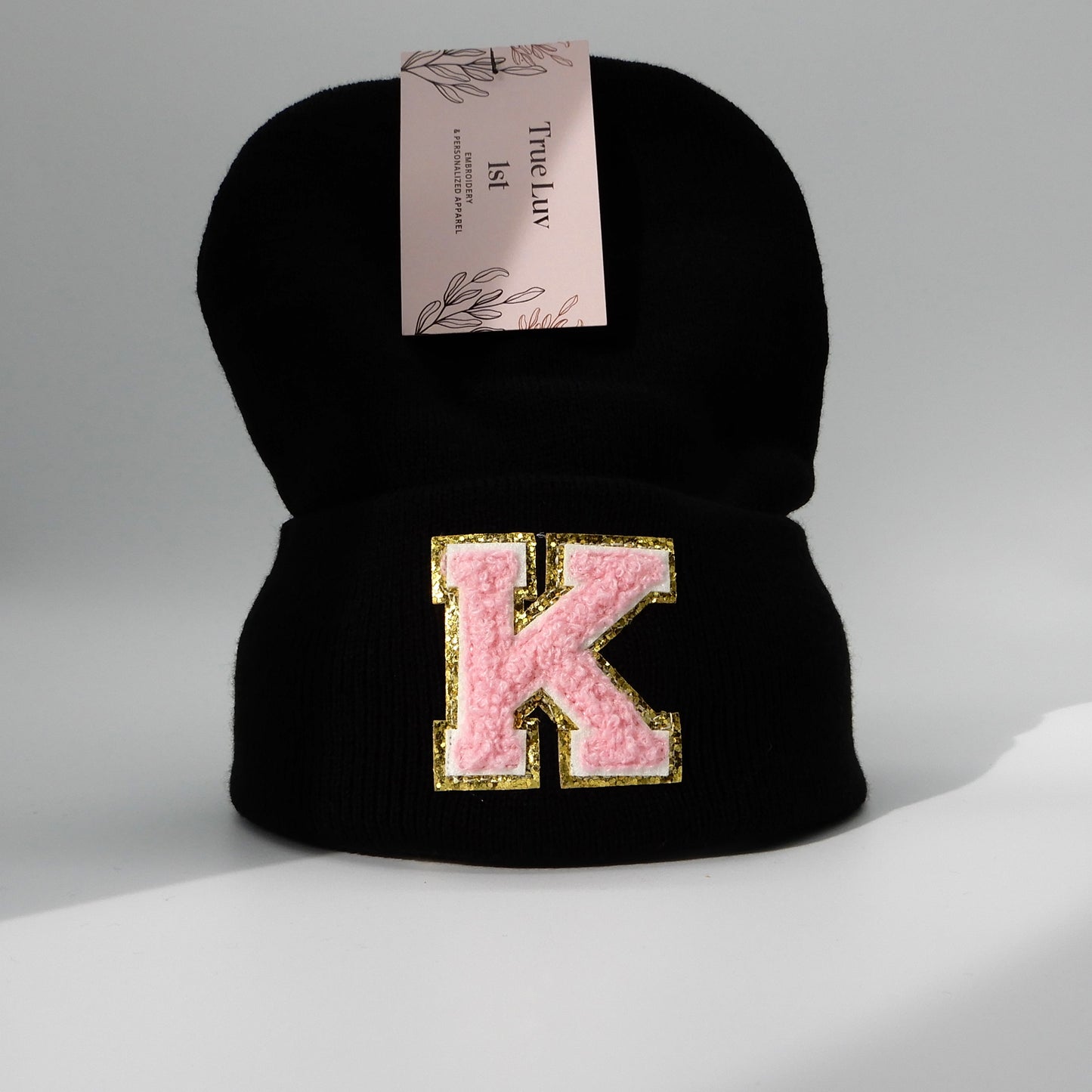 Chenille Initial Patch Beanies