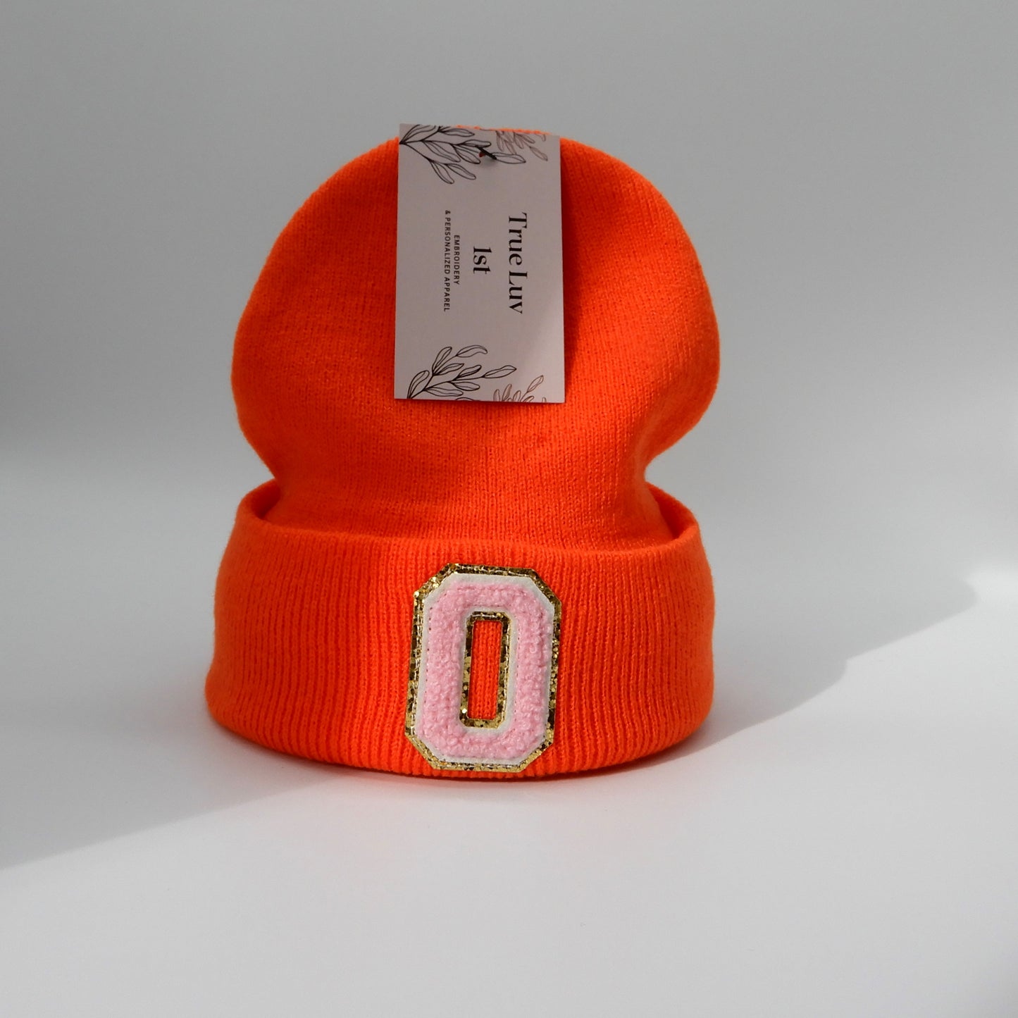 Chenille Initial Patch Beanies
