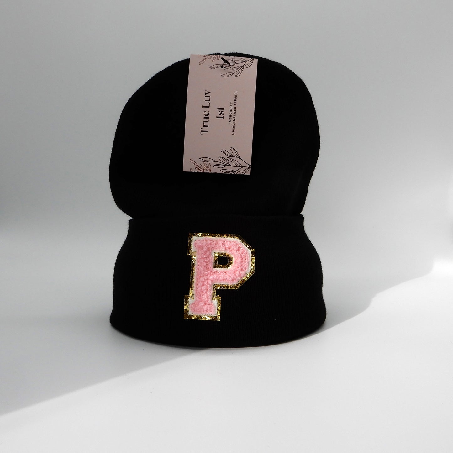 Chenille Initial Patch Beanies