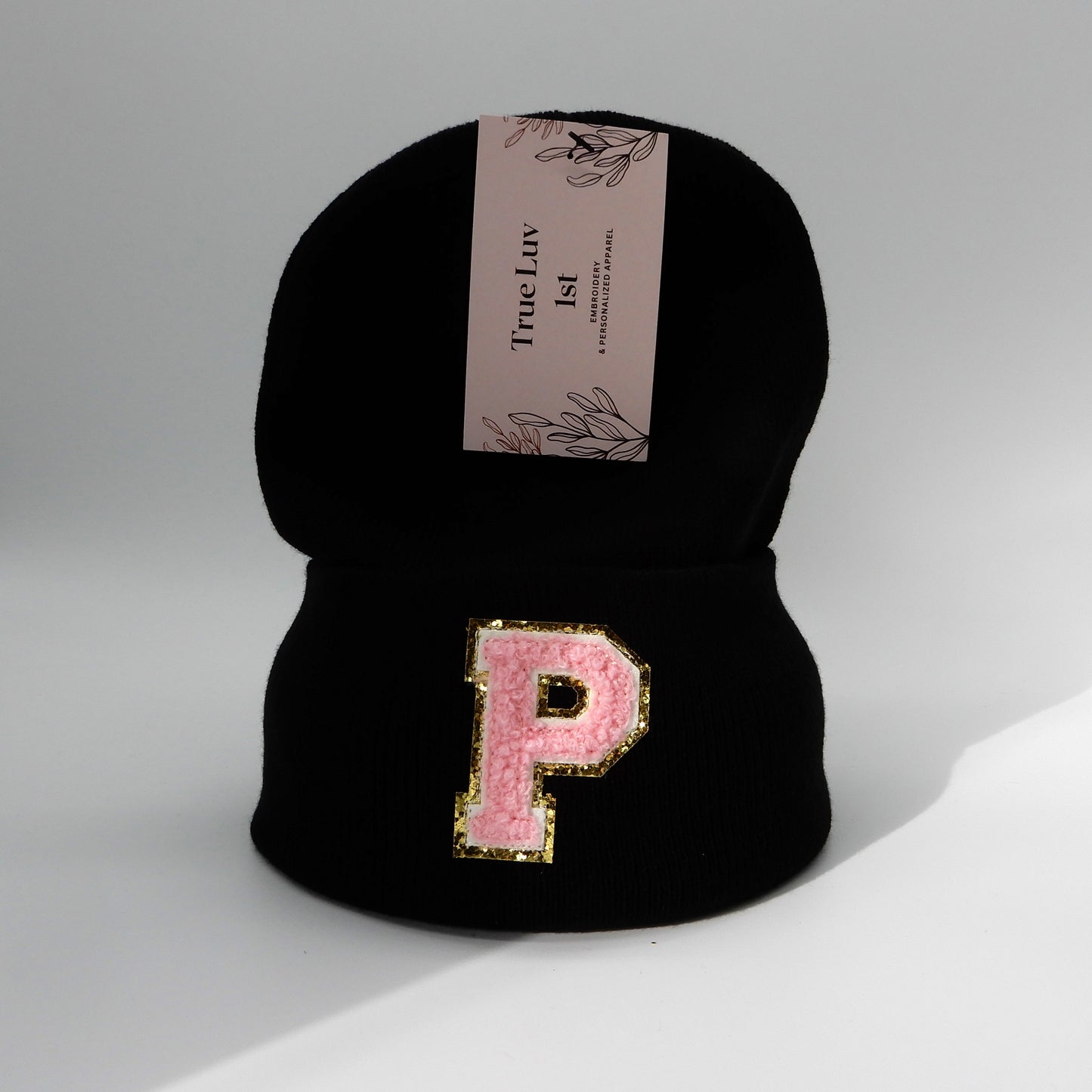 Chenille Initial Patch Beanies