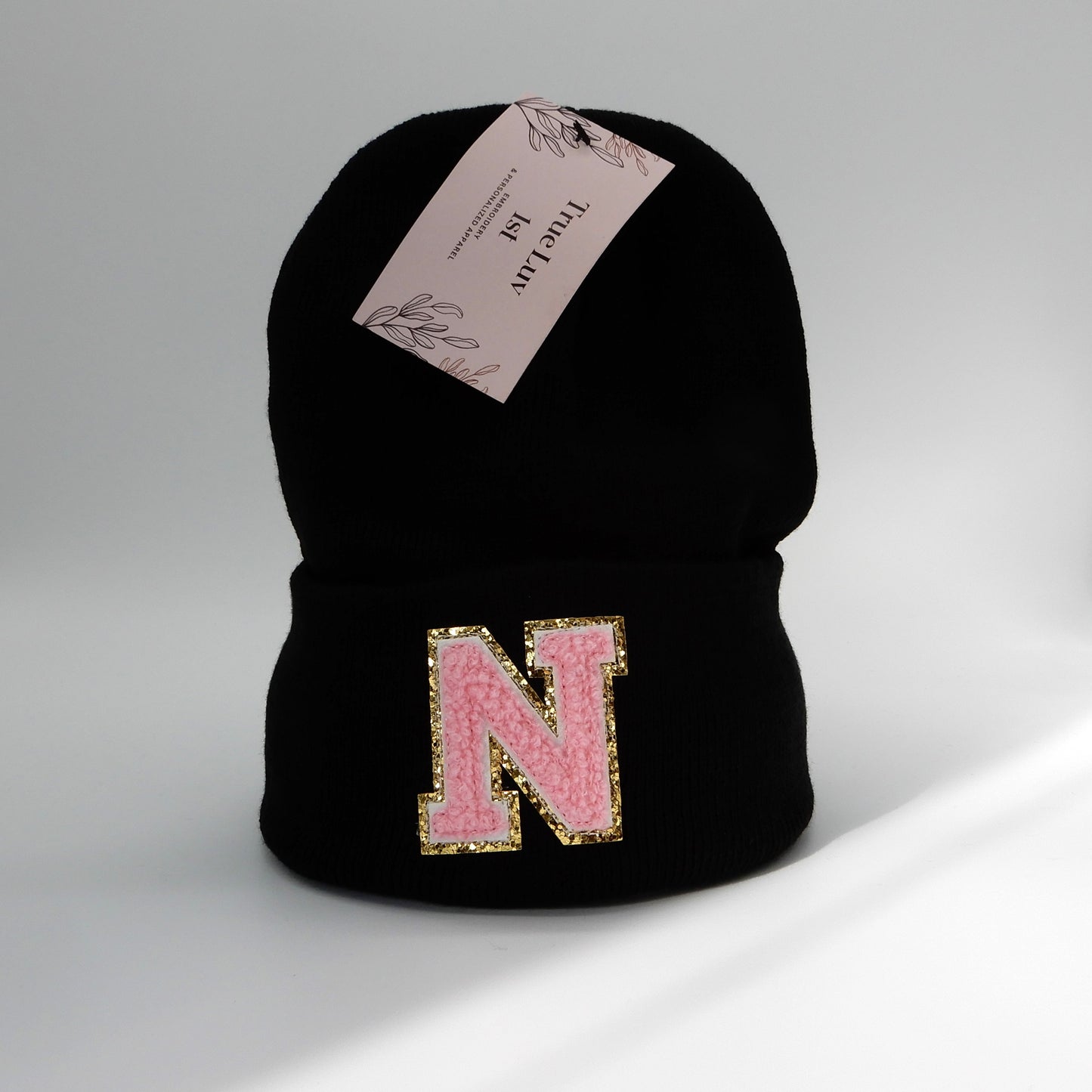 Chenille Initial Patch Beanies