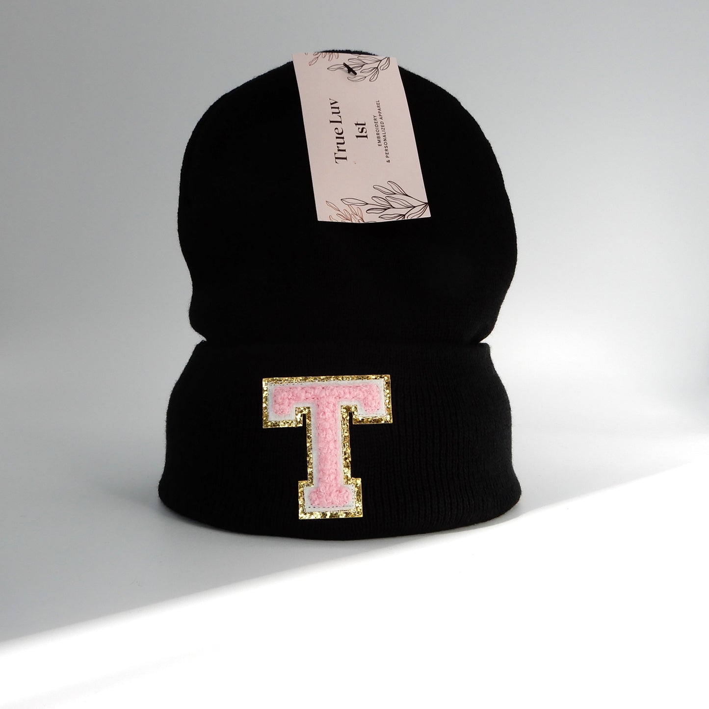 Chenille Initial Patch Beanies