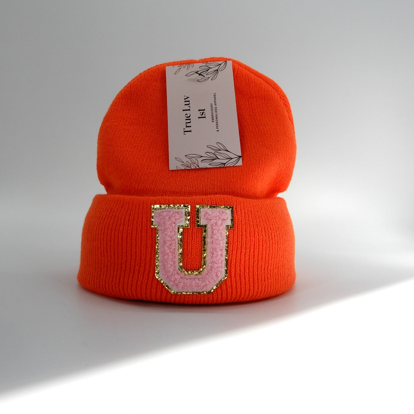 Chenille Initial Patch Beanies