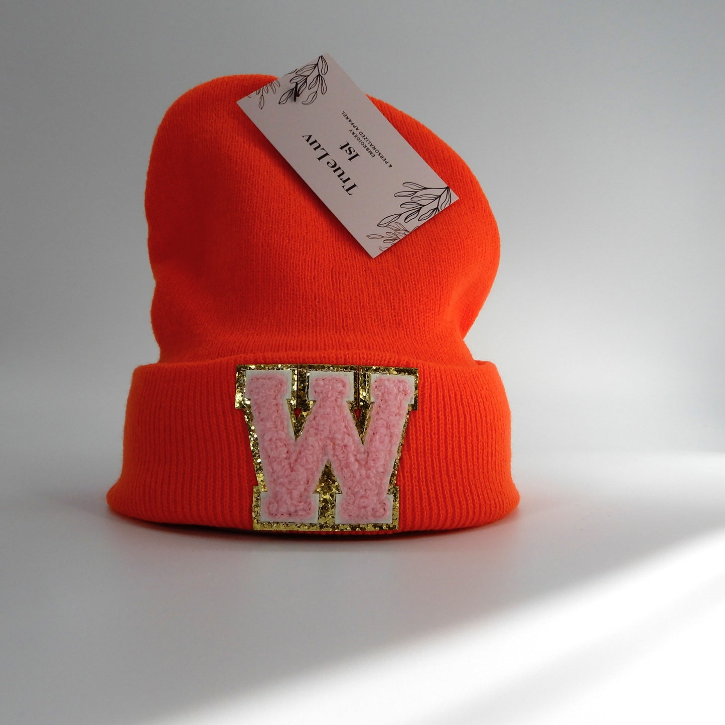 Chenille Initial Patch Beanies