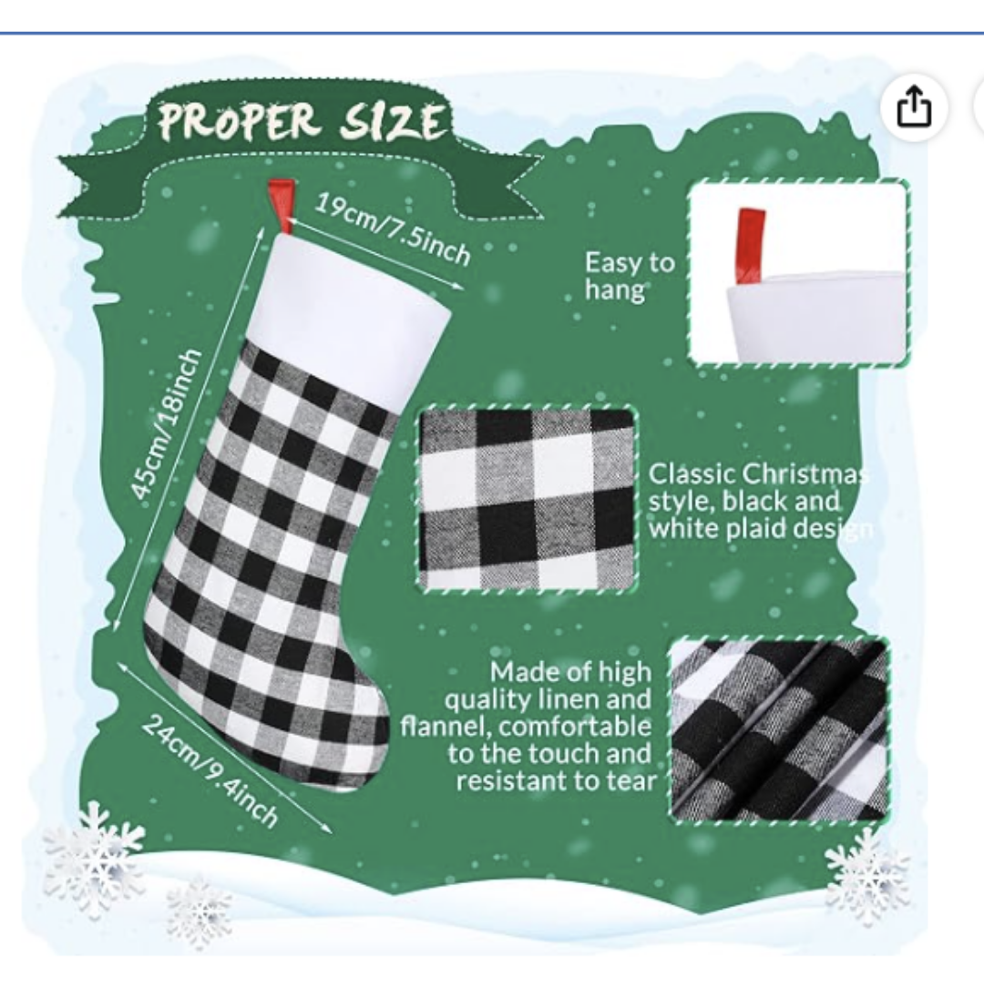 Buffalo Plaid Christmas Stocking with Personalization