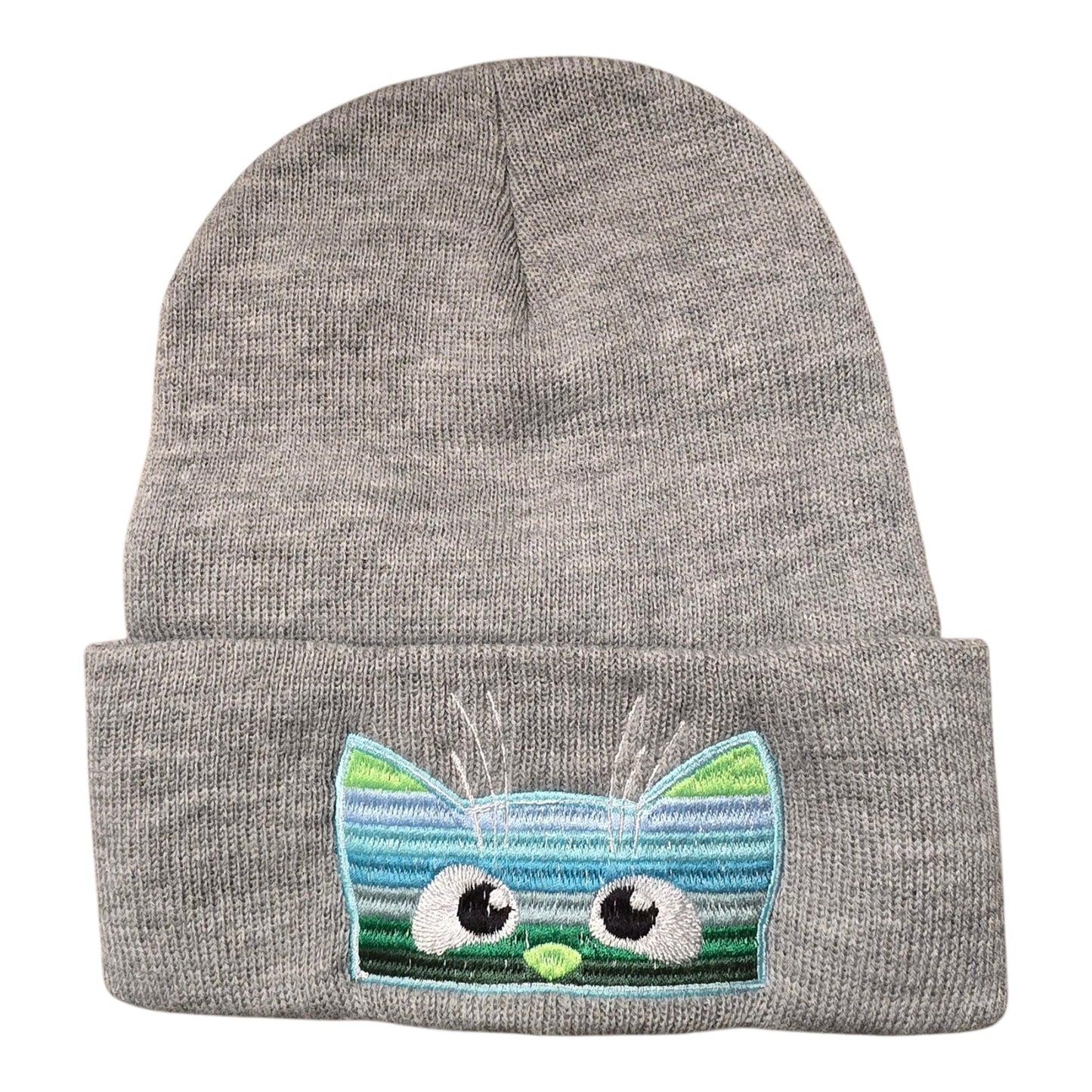 Colorful Peeking Kitten Beanie