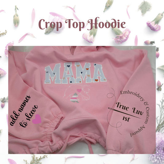 MAMA Bear Crop Top Hoodie