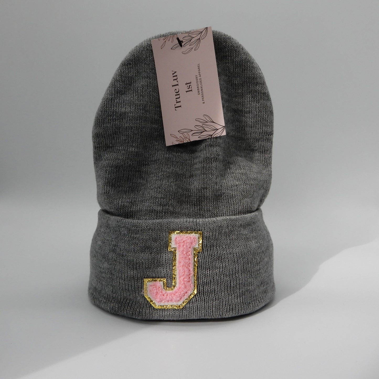 Chenille Initial Patch Beanies