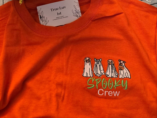 Spooky Crew Embroidered Shirt_ Dogs
