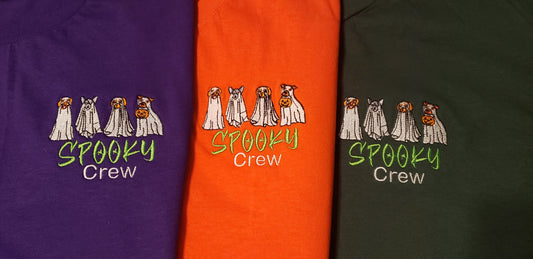Spooky Crew Embroidered Shirt_ Dogs