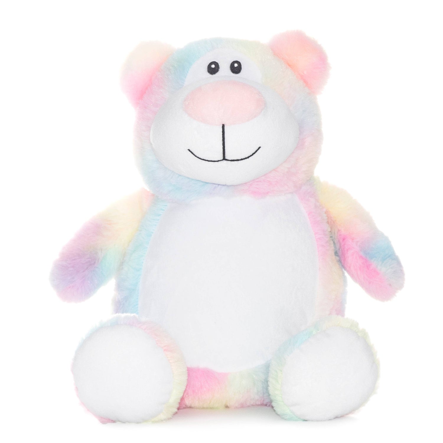 True Luv 1st Big Sister Cubby Bear with pastel tie-dye plush fur, white belly, and embroidered facial features.