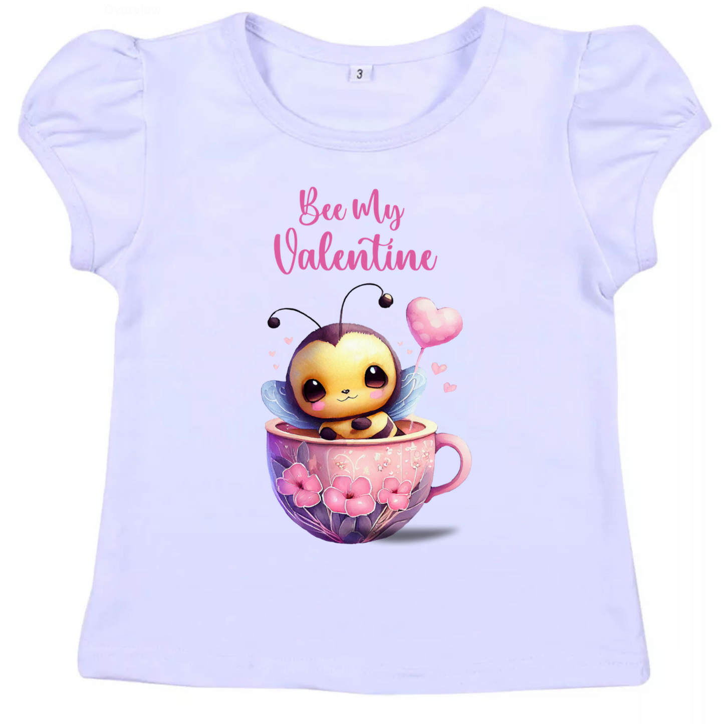 Bee My Valentine Bee shirt- Girls Shirt