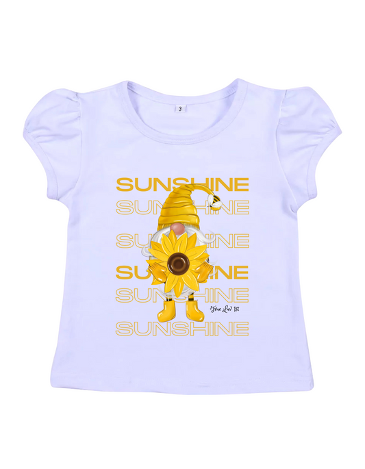 Sunshine Yellow Gnome Girls Shirt