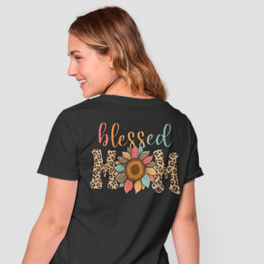 Blessed Mom Shirt Leopard Print